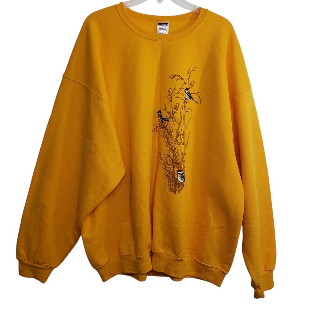 Women's 3XL Yellow Sweatshirt with Bird Design